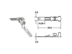 Cosse Mâle Série 110 ML BIHR Ø0,85mm²/1,25mm² - 50pcs