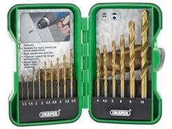 Boîte De 15 Forets DRAPER HSS Titane 1 à 10mm