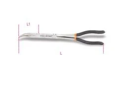 Jeu De 2 Pinces Extra-longues à Becs Demi-ronds Striées Avec Double Articulation -Outils De Moto 7214b1eac1424973b7f30d1450efd1a0