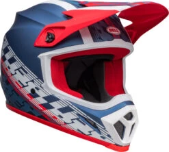 Casque BELL MX-9 Mips Offset Mat Metallic Bleu/blanc