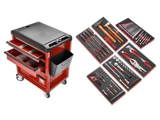 Servante Mobile D'atelier à Six Modules FACOM Rouge 101 Outils 3 Servante Mobile D'atelier à Six Modules FACOM Rouge 101 Outils