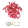 Bout à Bout Femelle Plat à Sertir Thermo-rétractable BIHR Ø0,5mm²/1,5mm² - 50pcs Transparent Rouge