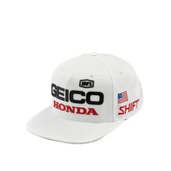 Casquette 100% Podium Geico/Honda Blanc